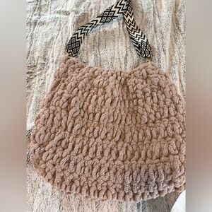 Handmade crochet Tan Bag